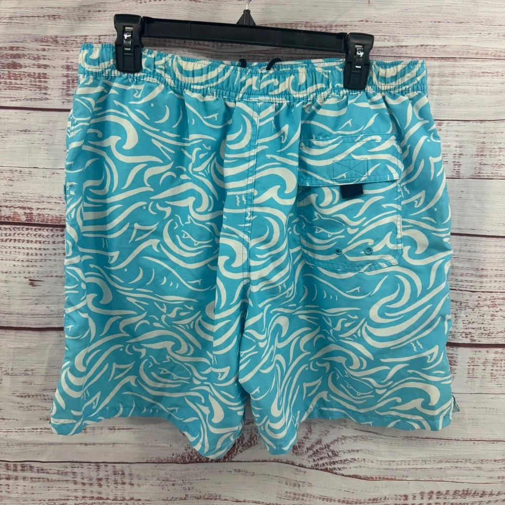Vineyard Vines Swim Trunks Shorts Mens Size Large Fish Wave‎ Print lined